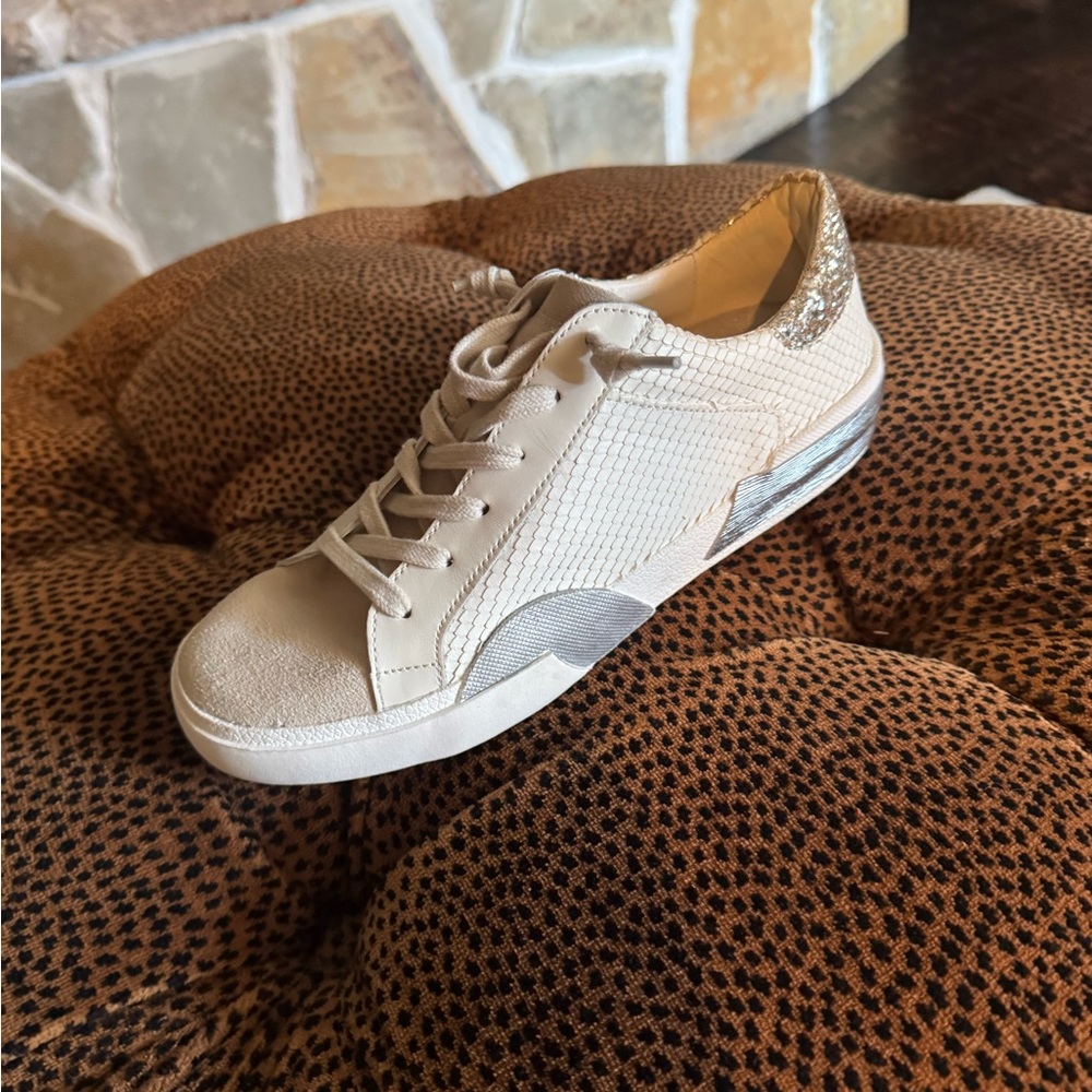 Dolce Vita Cream and Gold Sneakers